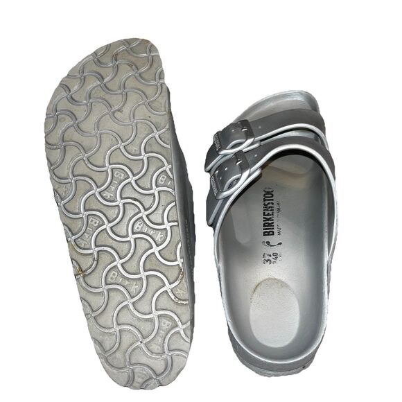 Birkenstock Arizona Essentials Metallic Silver Sandals Woman's EU Size 37 US 6 - Picture 5 of 5